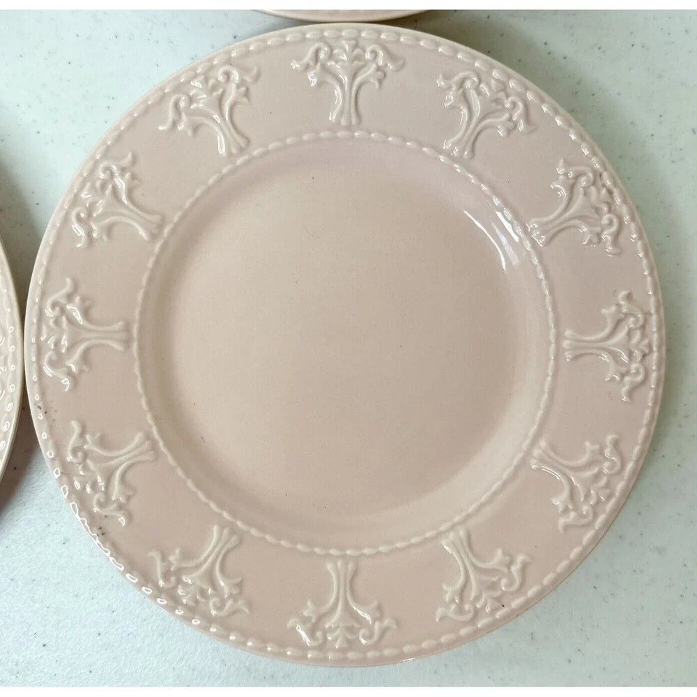 Set Of 4‎ JCPenney Home Collection 7.5” Salad/dessert Plates Pink - Picture 3 of 6